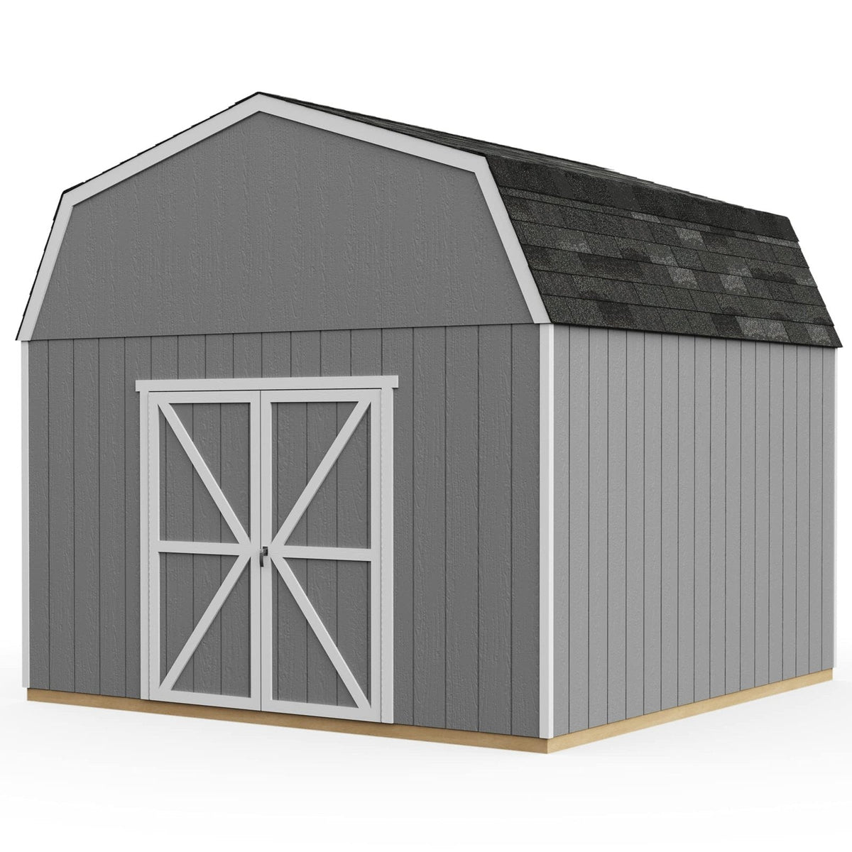 Handy Home Products Hudson 12×12 Do-it-Yourself Wooden Storage Shed Brown Without Floor