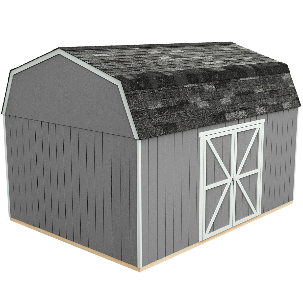 Handy Home Products Hudson 12×16 Do-it-Yourself Wooden Storage Shed Brown Without Floor
